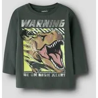 Name It T-Shirt NMMJIM JURASSIC LS NREG TOP BOX NOOS SKY Baumwollmischung, regular fit