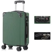 YONSLY Hartschalen-Trolley Premium Reisekoffer Hartschalen-Trolley Kabinenkoffer, 4 Rollen, TSA-Schloss, YKK-Reißverschluss, austauschbare Rollen und Griffe