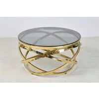 SalesFever Couchtisch mit Design-Gestell in Stainless Steel für stilvolles Wohnen, Gestell gefertigt aus rostfreiem Edelstahl