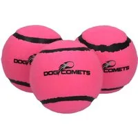 Dog Comets Tierball Hundespielzeug Starlight Tennisball rosa - 3er Pack