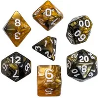Philos Spiel, Würfel - oblivion - gelb - 7er Beutel - mehrseitig
