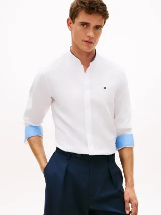 LI BLEND STAND COLLAR SHIRT White - Gr. - M