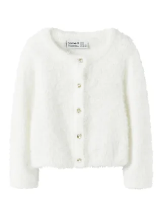 NAME IT - NMFREVERA LS KNIT SHORT CARD Cloud Dancer - Gr. - 116