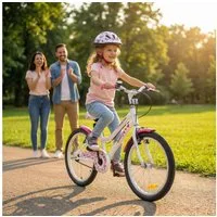 Actionbikes Motors Kinderfahrrad Mädchen Butterfly 20 Zoll - ab 6 Jahre, 1 Gang, (Kinderfahrrad für Mädchen, Kinderfahrrad 20 Zoll, 1-tlg., Fahrrad für Kinder, Mädchen Fahrrad, Kinderfahrrad ab 6 Jahre), höhenverstellbares Bike, Fahrrad mit Ständer &