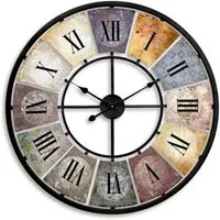 K&L Wall Art Wanduhr Große XXL Vintage Metalluhr Wohnzimmer Uhr XL Retro Küchenuhr