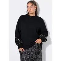 Studio Untold Strickpullover Pullover Classic Shape Zierperlen Ballonärmel