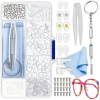 Trizand Reparatur-Set Brillenreparaturset Nasenpads Werkzeug, Spar-Set, 126-St., reparieren, statt für jede Anpassung zum Optiker zu gehen