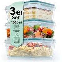 GOURMETmaxx Frischhaltedose Glas-Frischhaltedosen Klick-it 6tlg. - luftdicht, Glas, mit 4-fach-Klickverschluss Spülmaschinengeeignet