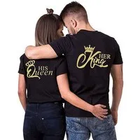 Couples Shop Print-Shirt Her King & His Queen Shirts für Paare mit modischem Print