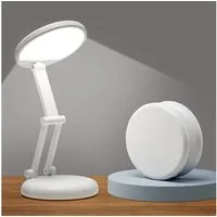 Vivitar LED Schreibtischlampe 3600-mAh Wiederaufladbare, 3600-mAh Tischlampe, klappbar, 300 Lumen, 4000 K natürliches Licht, Tageslichtweiß, 10 Helligkeitsstufen, Touch-Dimmer, Speicherfunktion, augenschonendem