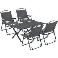 casa.pro Gartenlounge-Set, (5-tlg., 1 Tisch, 4 Stühle), »Botrugno« Textilgewebe Grau