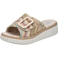 Rieker Keilpantolette Sommerschuh, Strandschuh, Hausschuh mit praktischem Klettverschluss