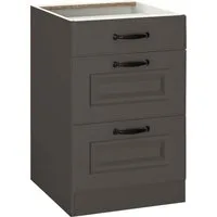 wiho Küchen Auszugsunterschrank Erla 50 cm breit mit Kassettenfront, 2 großen Auszügen, ohne Arbeitsplatte