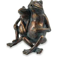 esotec Wasserspeier Teich-Figur Froschpaar mit Schlauch 1,4m, 20x15x22cm, Polyresin 100737 (Komplettset)