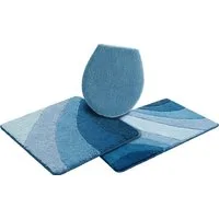 OTTO home Badematte Josie, Badvorleger, Badezimmer Teppich, Höhe 20 mm, rutschhemmend beschichtet, schnell trocknend, strapazierfähig, fußbodenheizungsgeeignet, Polyester, rechteckig, 3-tlg. Hänge-WC Set, Badteppich, Badematten, rechteckig, rund & al