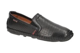Pikolinos 09Z-3100 JEREZ Herren Slipper schwarz Echtleder bequeme Halbschuhe
