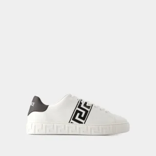 Greca Sneakers - Versace - Leder - Weiß