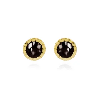 Luxenter Ohrringe, 925 Sterling Silber Naadim und 18K vergoldeter Onyx Zirkonia