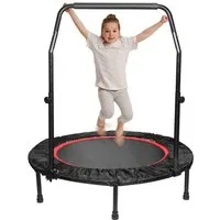 BlingBin Fitnesstrampolin 40 Zoll Faltbares Indoor-Fitness-Trampolin,max. Belastbarkeit: 300 KG, Ø 102 cm, (1 Stück, 1 tlg., Ø102cm 40 Zoll), mit 5 verstellbare Handgriffstufen, Ideal für Indoor-Training
