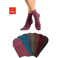 LASCANA Basicsocken (Packung, 7-Paar) in bunten Melange-Farben
