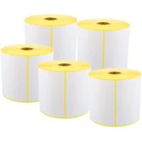 ARLI Thermorolle 5x Thermo Etiketten 100 x 150 mm / 500 Stück pro Rolle, Kern 25,4 mm, Thermodirekt Etiketten I Kompatibel für Thermo-/Thermotransferdruckern
