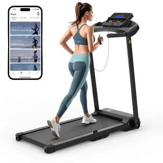 [EU Direct] Bominfit JK1608N-8 2.5HP Folding Treadmill - 12km/h Speed | Cup Holder | Heart Sensor | 120KG Load | LED Dis