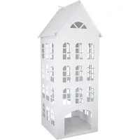 Grafelstein Kerzenlaterne Laterne WHITE HOME weiß Haus aus Metall H60cm Dekohaus