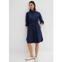 bonprix Midikleid (1-tlg) für lässigen Look, aus Leinen-Baumwoll-Mix, in A-Linie, mit Taschen