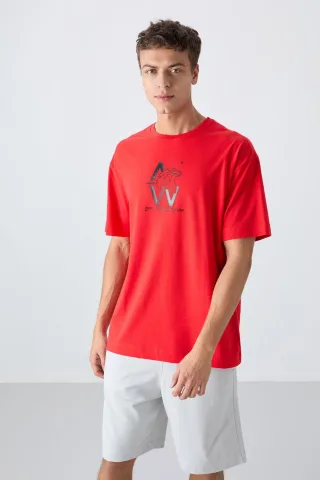 Übergroßes Logo-Print Kurzarm-T-Shirt