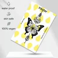 Inkster Schmuck-Tattoo Schmetterling mit Symbolen Tattoo, wasserfestes temporäres Tattoo, 2 Wochen Halt