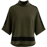 Mississhop Stehkragenpullover Damen Feinstrickpullover mit Knopfleiste M.415