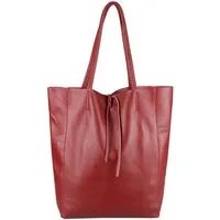 ITALYSHOP24 Schultertasche Made in Italy Damen Premium Leder SHOPPER Tasche HOBO Umhängetasche, Echtleder Business Bag leicht groß klassisch sicher geräumig Beutel