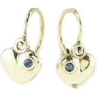 Miamar Ohrring-Set KI28, Miamar KI28 Mädchen Ohrringe Herz 14 Karat (585) Gelbgold Blau