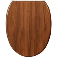 Sanilo WC-Sitz Mahagoni mit Absenkautomatik & Quick Release, Premium Toilettendeckel, abnehmbar, leichte Montage von oben