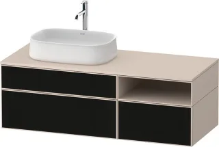Duravit Zencha Konsolenwaschtischunterbau wandhängend Schwarz Linienstruktur & Taupe n/a & Supermatt ZE4828063830000