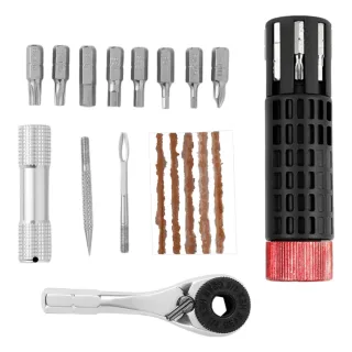BENGGUO Bicycle Repair Tool Cylindrical Vacuum Tire Repair Portable Mini Ratchet Tool Set Cycling Repair Equipment