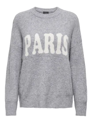 ONLY - ONLJERICO L/S PULLOVER KNT NOOS Grey Melange - Gr. - L