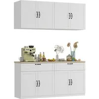 FUFU&GAGA Küchenbuffet 160cm, Buffetschrank für Kaffeestation und Mikrowelle