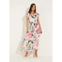 MORE&MORE Blusenkleid feminines, fließendes Maxikleid, Flowers