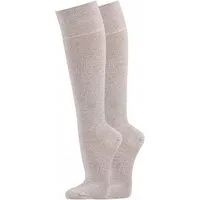 TippTexx 24 Kniestrümpfe 4 Paar Kniestrümpfe mit Komfortbund weiche Baumwolle Damen Herren (4 Paar) glattgestrickt, handgekettelt, ohne Gummidruck