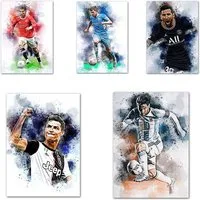 JUSTGOODMOOD Poster Fußballspieler Lionell Messi Christiano Ronaldo Tor Jubel als Deko Pri, C (1 St)