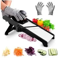 Senmudi Gemüseschneider Mandoline Gemüsehobel,Küchenhobel Schneider mit Edelstahlklingen, Multifunktionaler Gemüseschneider für Gurke.