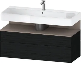 Duravit Qatego Waschtischunterbau wandhängend Eiche Schwarz Matt 1190x470x590 mm - QA4396043160010 QA4396043160010