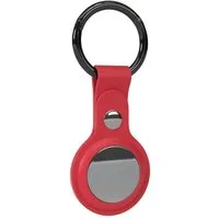 EAZY CASE Schlüsselanhänger Anhänger kompatibel mit Apple AirTag, Schutzhülle Kunstleder Airtags Hülle Schlüsselbund GPS Tracker Rot
