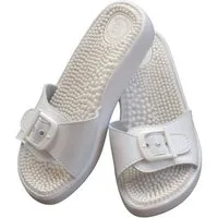 Medosan Massage-Pantolette unisex, anatomisch geformtes Fußbett Badepantolette