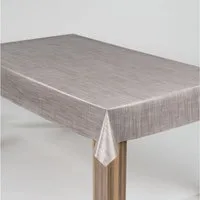 laro Tischdecke laro Wachstuch-Tischdecke Wachstischdecke Leinenoptik Grau Meliert