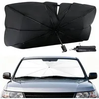 FELIXLEO Autosonnenschutz Auto Sonnenschutz Windschutzscheibe Regenschirm mit Ledertasche
