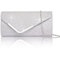 Zaewry Abendtasche Damen Glitzer Abendtasche Umschlag Clutch Kette Abnehmbar (1-tlg), Einfach und großzügig