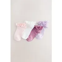 Next Basicsocken Sneakersocken mit Rüschen im 4er-Pack (4-Paar)