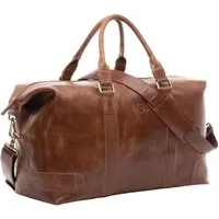 SID & VAIN Reisetasche echt Leder Weekender groß hell-braun JEREMY, Echtleder Reisegepäck für Damen & Herren, Sporttasche XL Hellbraun